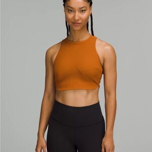 Lululemon Ribbed Longline Yoga Bra 
Light Support Size 12 Pumpkin Terracotta